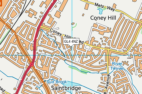 GL4 4NZ map - OS VectorMap District (Ordnance Survey)