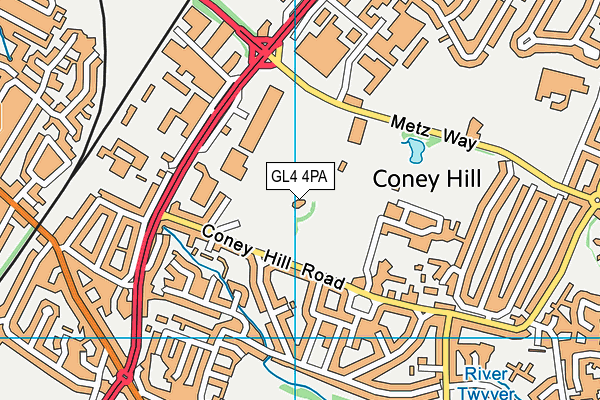 GL4 4PA map - OS VectorMap District (Ordnance Survey)