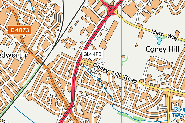 GL4 4PB map - OS VectorMap District (Ordnance Survey)