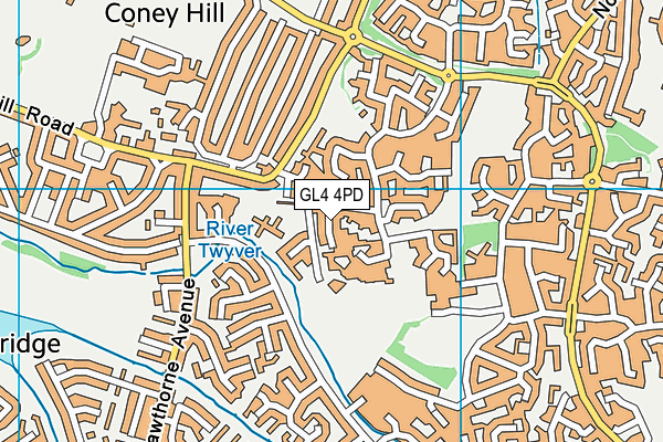 GL4 4PD map - OS VectorMap District (Ordnance Survey)