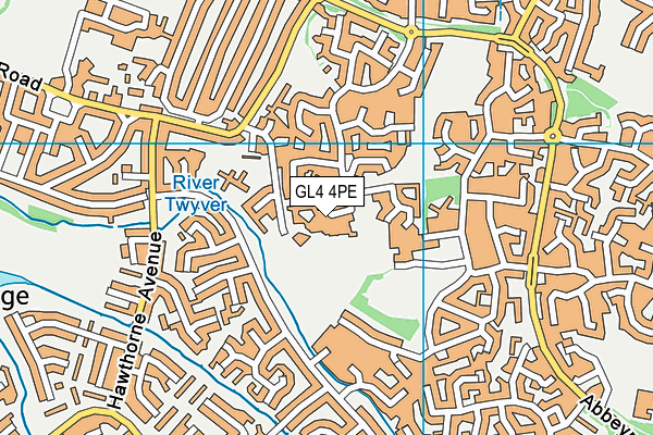 GL4 4PE map - OS VectorMap District (Ordnance Survey)