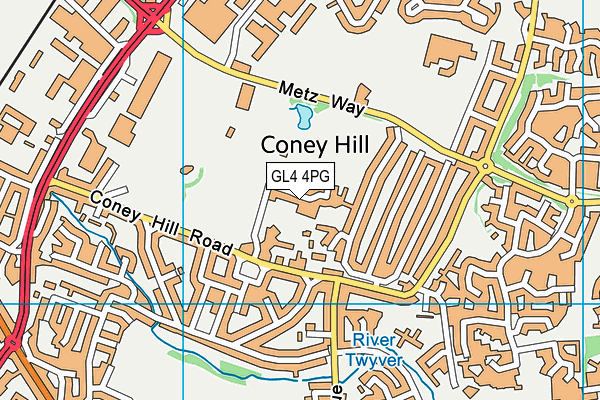 GL4 4PG map - OS VectorMap District (Ordnance Survey)