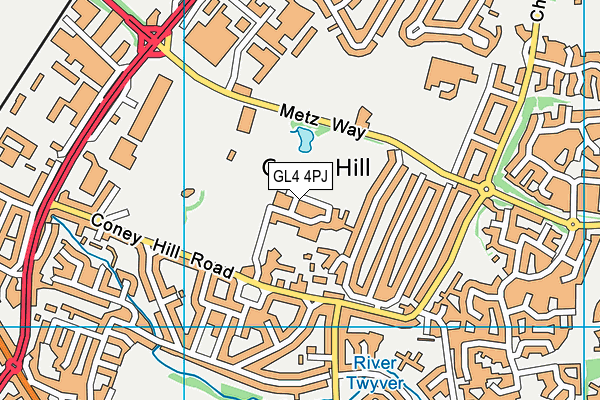 GL4 4PJ map - OS VectorMap District (Ordnance Survey)
