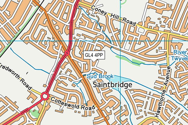 GL4 4PP map - OS VectorMap District (Ordnance Survey)