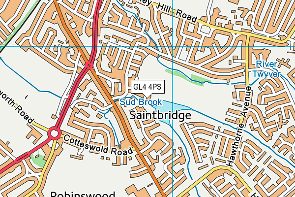 GL4 4PS map - OS VectorMap District (Ordnance Survey)