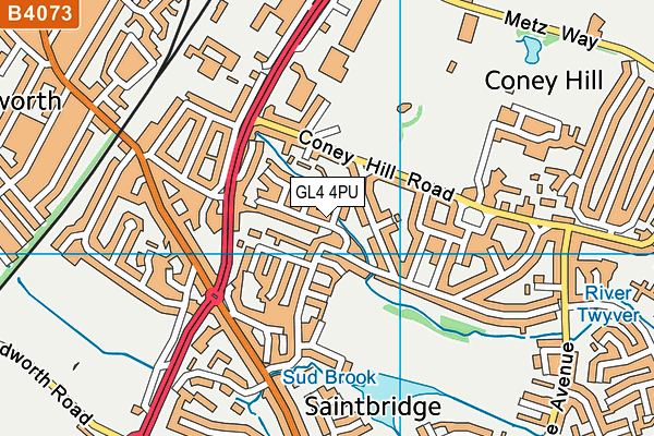 GL4 4PU map - OS VectorMap District (Ordnance Survey)