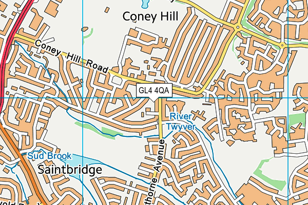 GL4 4QA map - OS VectorMap District (Ordnance Survey)