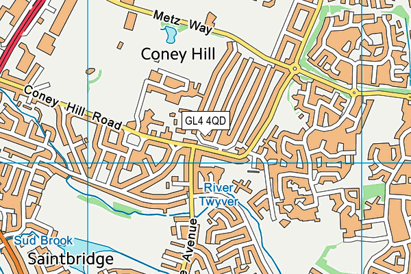 GL4 4QD map - OS VectorMap District (Ordnance Survey)