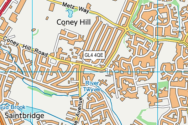 GL4 4QE map - OS VectorMap District (Ordnance Survey)