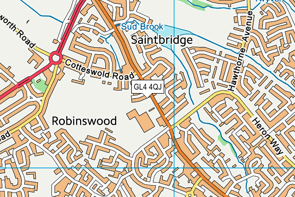 GL4 4QJ map - OS VectorMap District (Ordnance Survey)