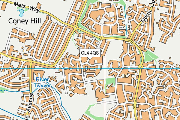 GL4 4QS map - OS VectorMap District (Ordnance Survey)