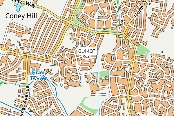 GL4 4QT map - OS VectorMap District (Ordnance Survey)
