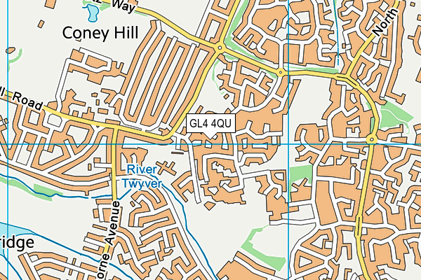 GL4 4QU map - OS VectorMap District (Ordnance Survey)