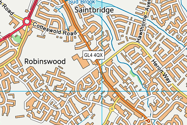 GL4 4QX map - OS VectorMap District (Ordnance Survey)