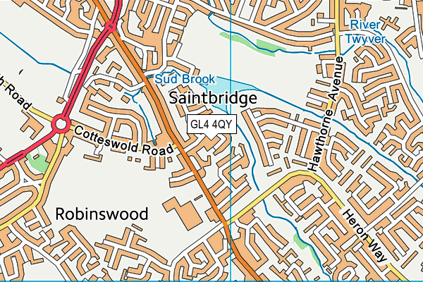 GL4 4QY map - OS VectorMap District (Ordnance Survey)