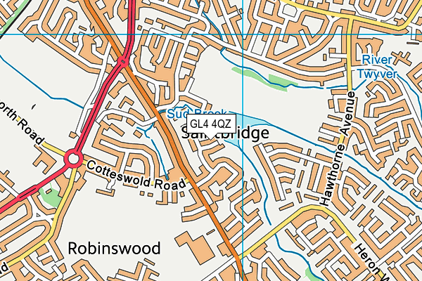 GL4 4QZ map - OS VectorMap District (Ordnance Survey)