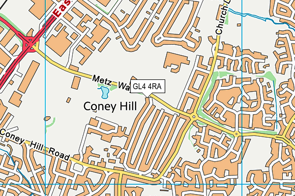 GL4 4RA map - OS VectorMap District (Ordnance Survey)