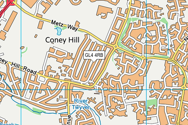 GL4 4RB map - OS VectorMap District (Ordnance Survey)