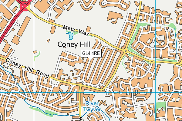 GL4 4RE map - OS VectorMap District (Ordnance Survey)