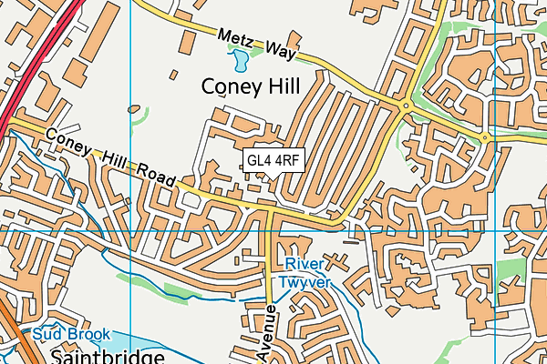 GL4 4RF map - OS VectorMap District (Ordnance Survey)