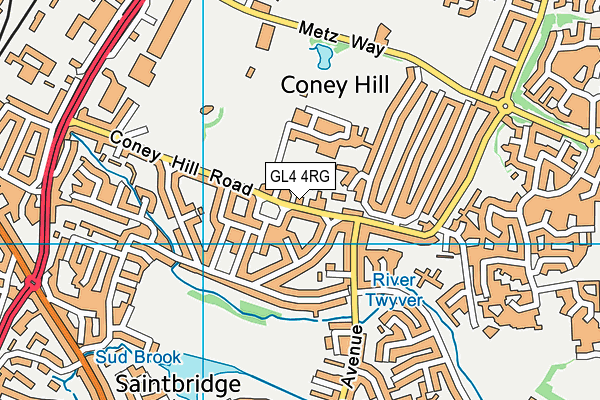 GL4 4RG map - OS VectorMap District (Ordnance Survey)