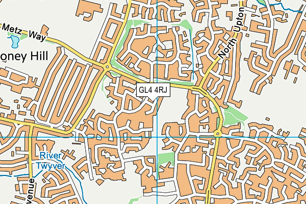 GL4 4RJ map - OS VectorMap District (Ordnance Survey)