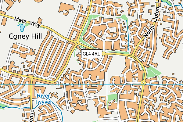 GL4 4RL map - OS VectorMap District (Ordnance Survey)