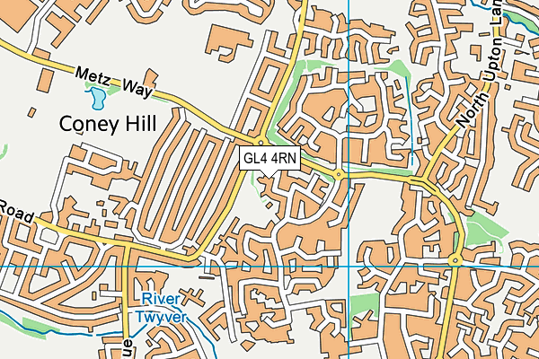 GL4 4RN map - OS VectorMap District (Ordnance Survey)