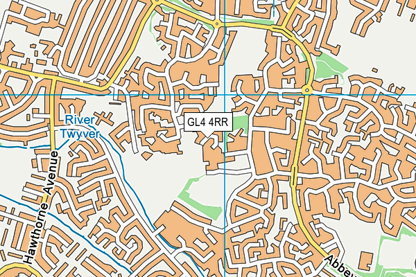 GL4 4RR map - OS VectorMap District (Ordnance Survey)