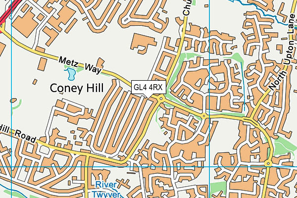 GL4 4RX map - OS VectorMap District (Ordnance Survey)