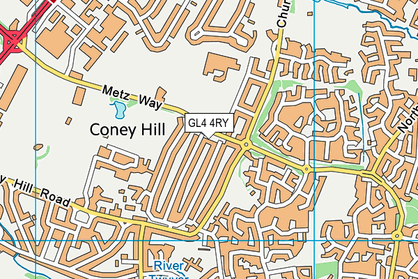 GL4 4RY map - OS VectorMap District (Ordnance Survey)