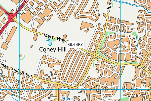 GL4 4RZ map - OS VectorMap District (Ordnance Survey)