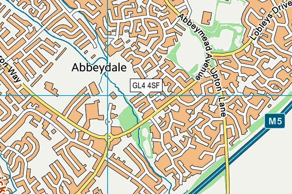 GL4 4SF map - OS VectorMap District (Ordnance Survey)