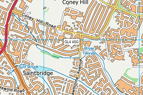 GL4 4SG map - OS VectorMap District (Ordnance Survey)