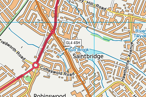 GL4 4SH map - OS VectorMap District (Ordnance Survey)