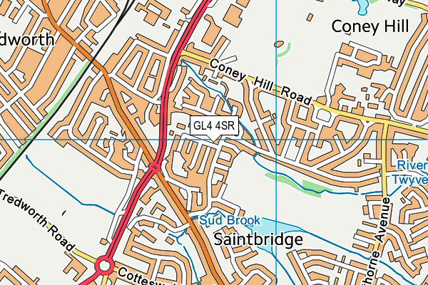 GL4 4SR map - OS VectorMap District (Ordnance Survey)