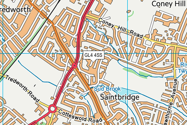 GL4 4SS map - OS VectorMap District (Ordnance Survey)