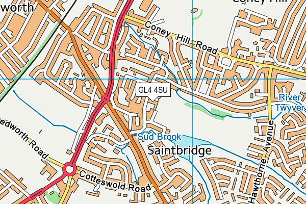 GL4 4SU map - OS VectorMap District (Ordnance Survey)