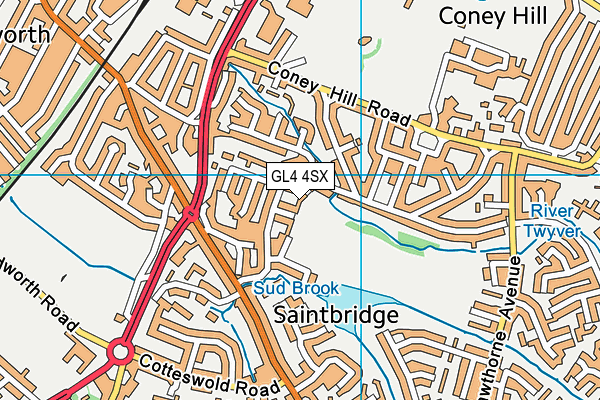 GL4 4SX map - OS VectorMap District (Ordnance Survey)