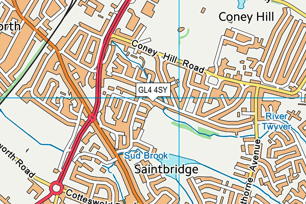 GL4 4SY map - OS VectorMap District (Ordnance Survey)