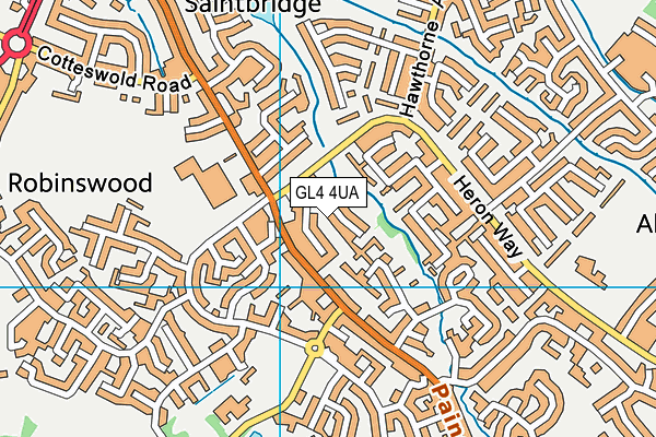 GL4 4UA map - OS VectorMap District (Ordnance Survey)