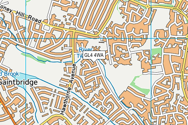 GL4 4WA map - OS VectorMap District (Ordnance Survey)