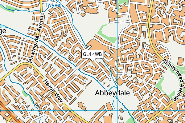 GL4 4WB map - OS VectorMap District (Ordnance Survey)