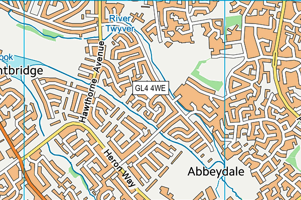 GL4 4WE map - OS VectorMap District (Ordnance Survey)