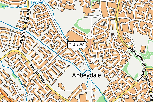 GL4 4WG map - OS VectorMap District (Ordnance Survey)