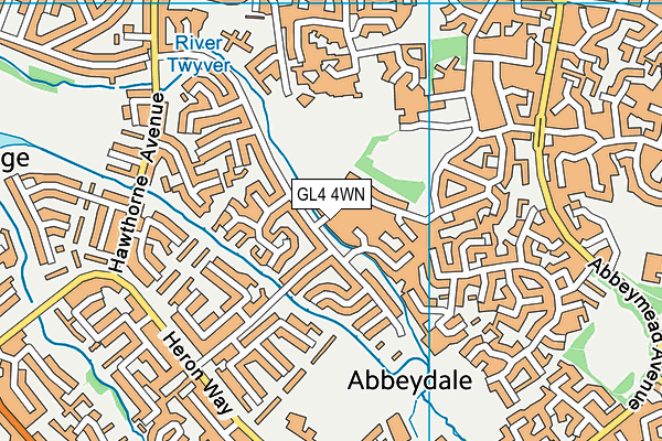 GL4 4WN map - OS VectorMap District (Ordnance Survey)