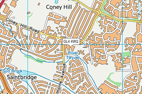 GL4 4WQ map - OS VectorMap District (Ordnance Survey)