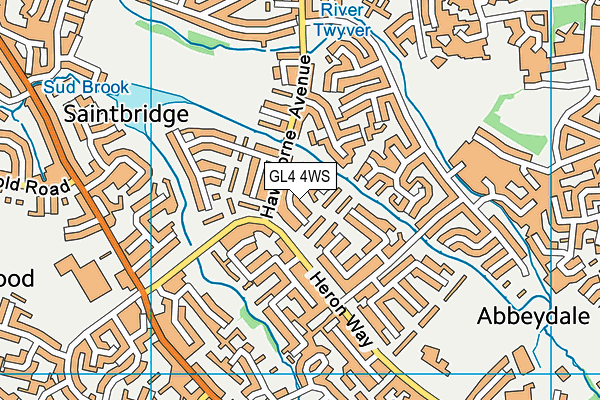 GL4 4WS map - OS VectorMap District (Ordnance Survey)