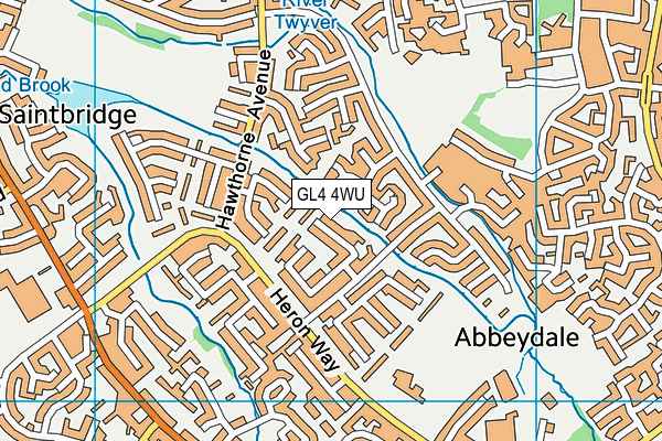 GL4 4WU map - OS VectorMap District (Ordnance Survey)