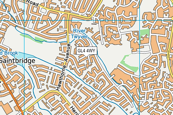 GL4 4WY map - OS VectorMap District (Ordnance Survey)